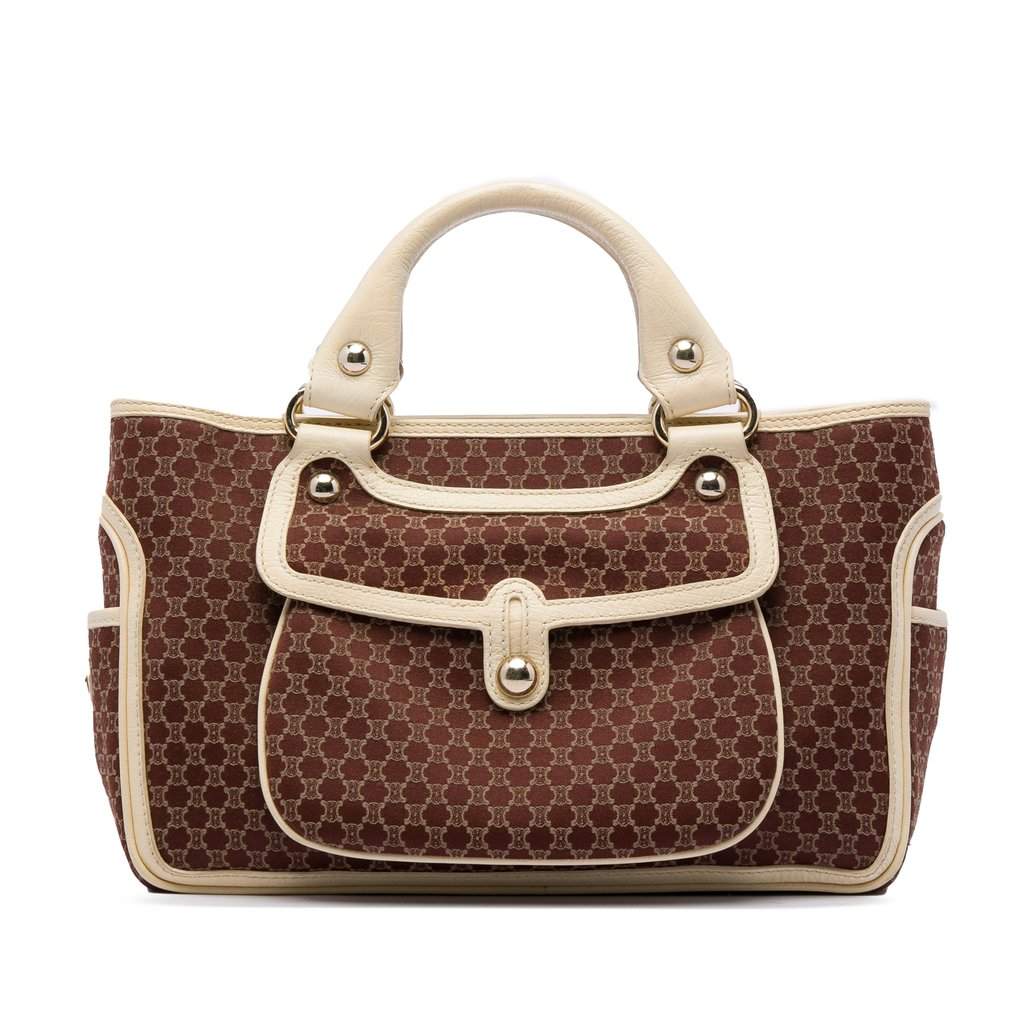 Celine Macadam Canvas Boogie Handbag Brown Very good condition - Front View
