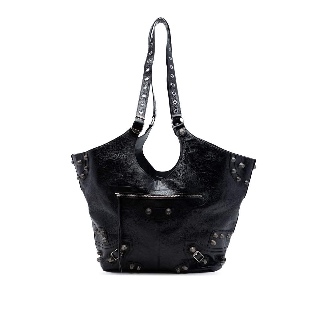 Balenciaga Large Arena Lambskin Le Cagole Carry All Tote Black Leather Very good condition - Front View