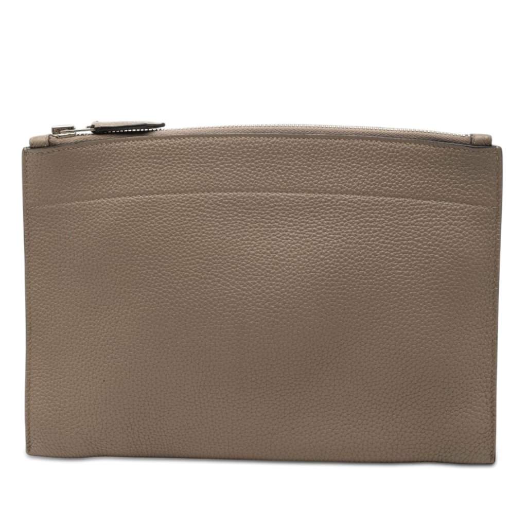 Hermès Togo Bazar Pouch PM Brown Leather Very good condition - Front View