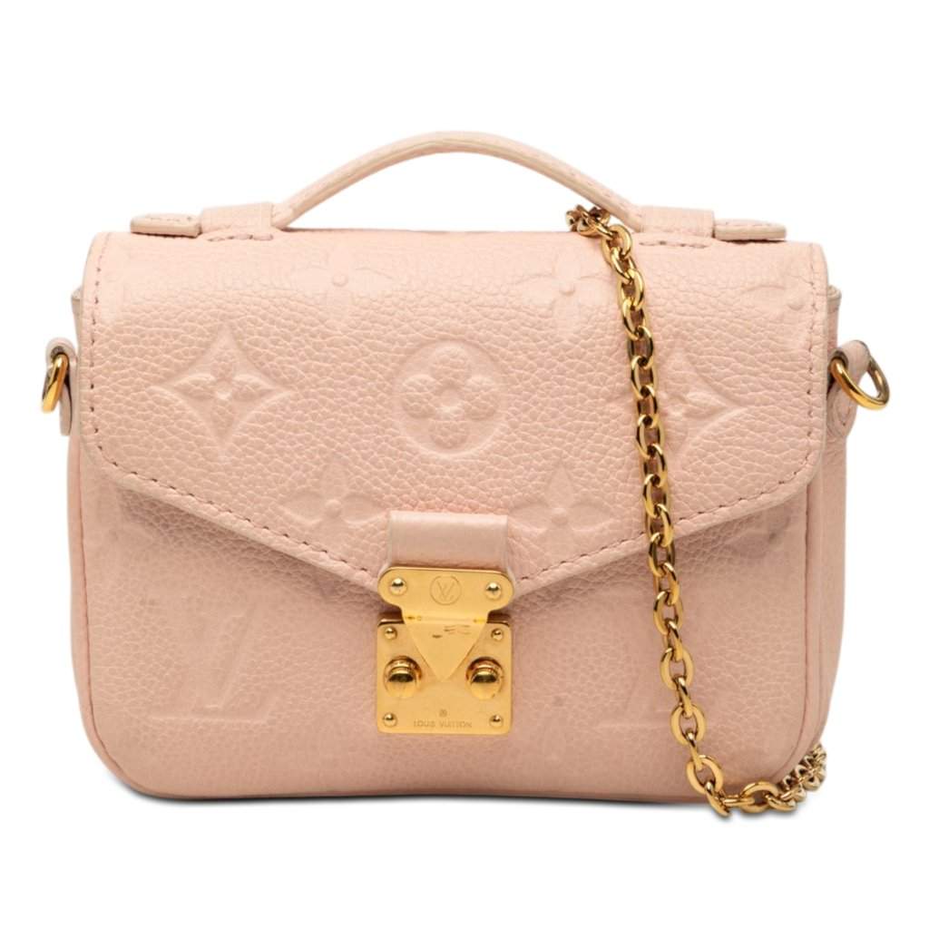 Louis Vuitton Monogram Empreinte Micro Pochette Metis Pink Leather Good condition - Front View