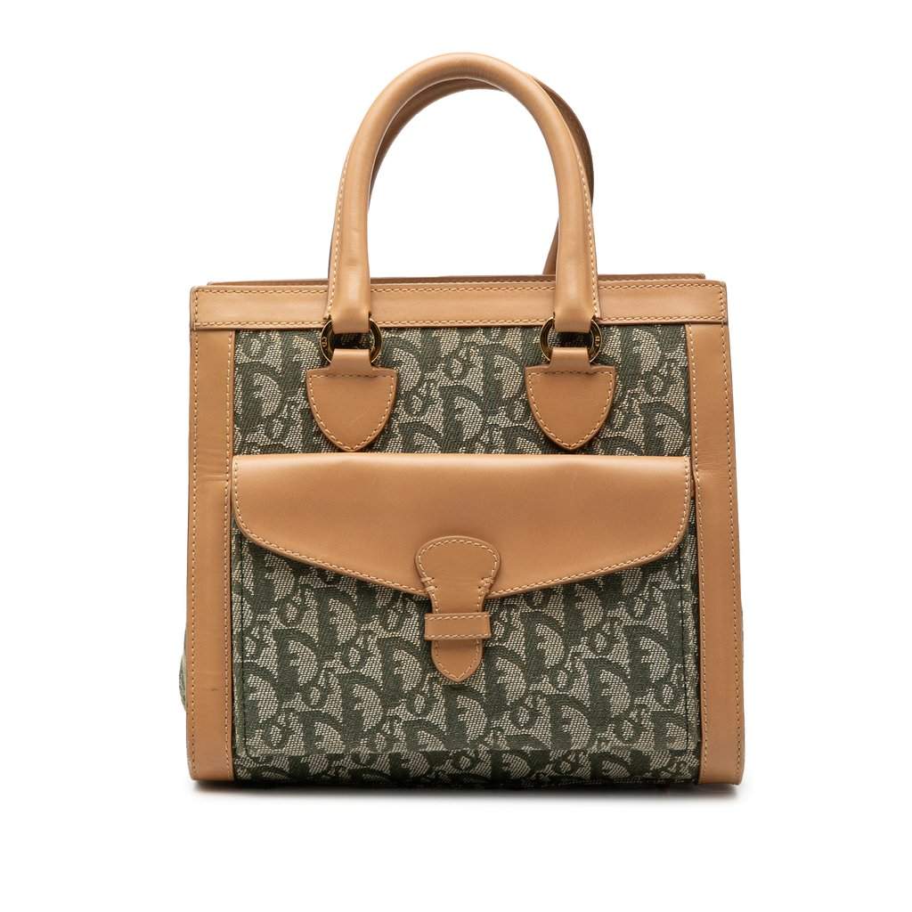 Dior Diorissimo Trotter Canvas Pocket Tote Green Very good condition - Front View