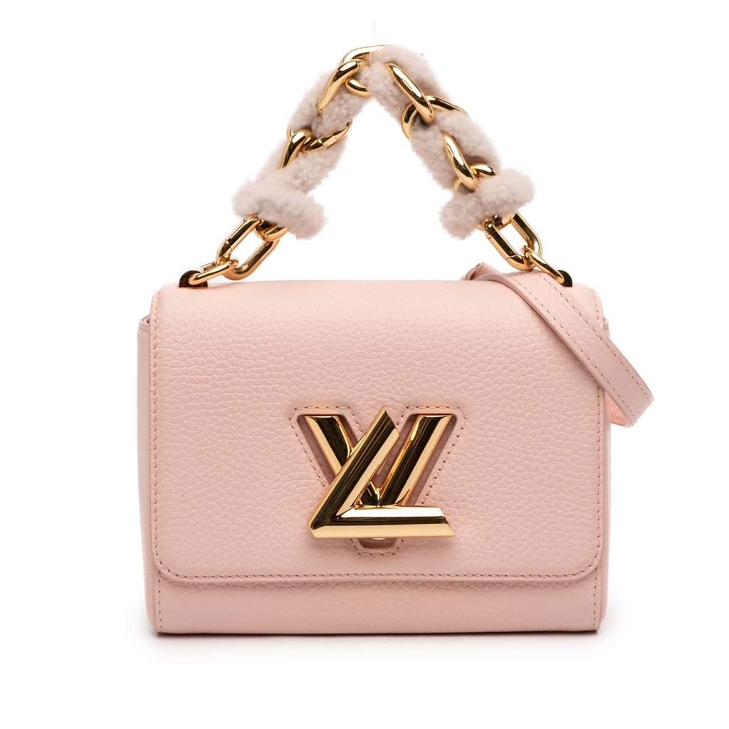 Louis Vuitton Taurillon Shearling Braided Handle Twist PM Pink Leather Very good - Front View