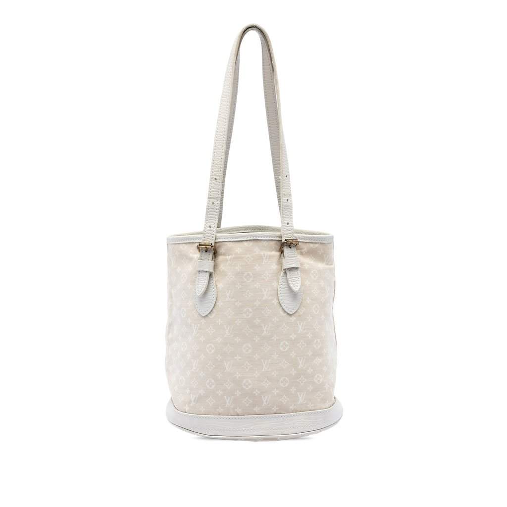 Louis Vuitton Monogram Mini Lin Bucket PM Beige Very good - Front View