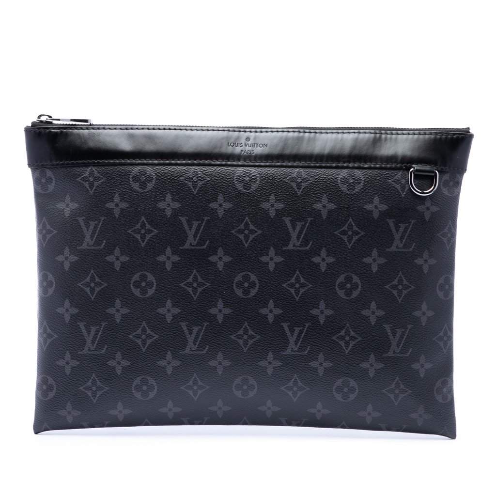 Louis Vuitton Monogram Eclipse Discovery Pochette GM Black Very good condition - Front View
