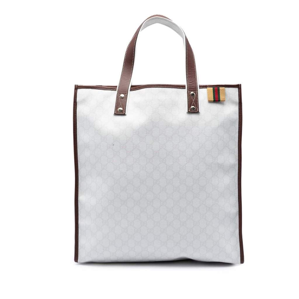 Gucci GG Supreme Web Tote White Very good - Front View