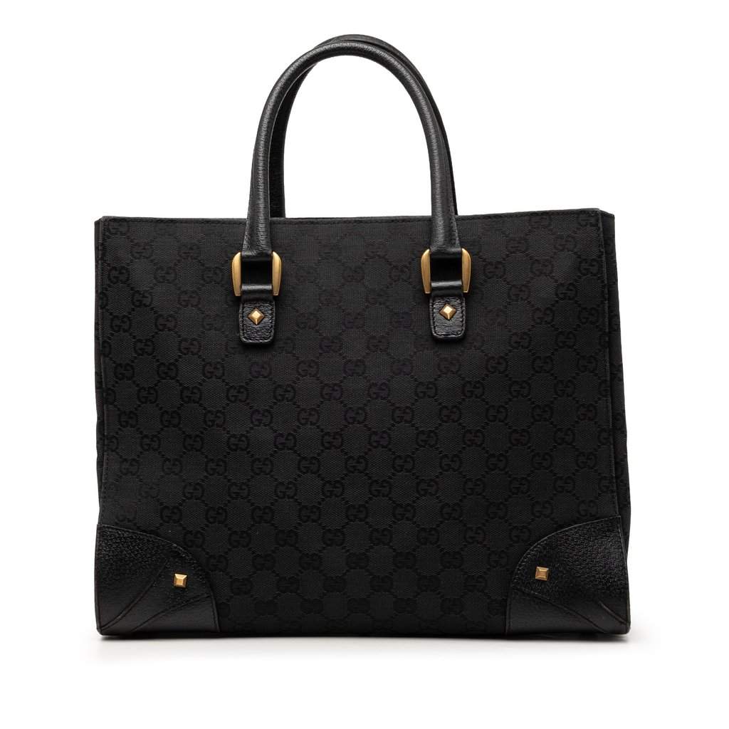 Gucci GG Canvas Nailhead Handbag Black Very good condition - Front View