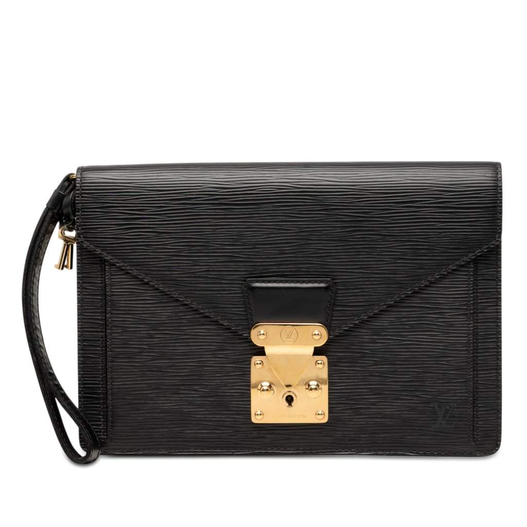 Louis Vuitton Epi Pochette Sellier Dragonne Black Leather Very good condition - Front View