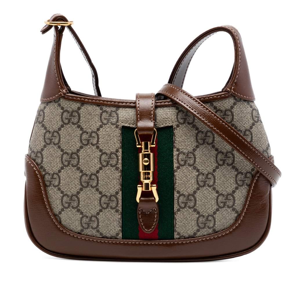 Gucci Mini GG Supreme Web Jackie 1961 Crossbody Beige Very good condition - Front View