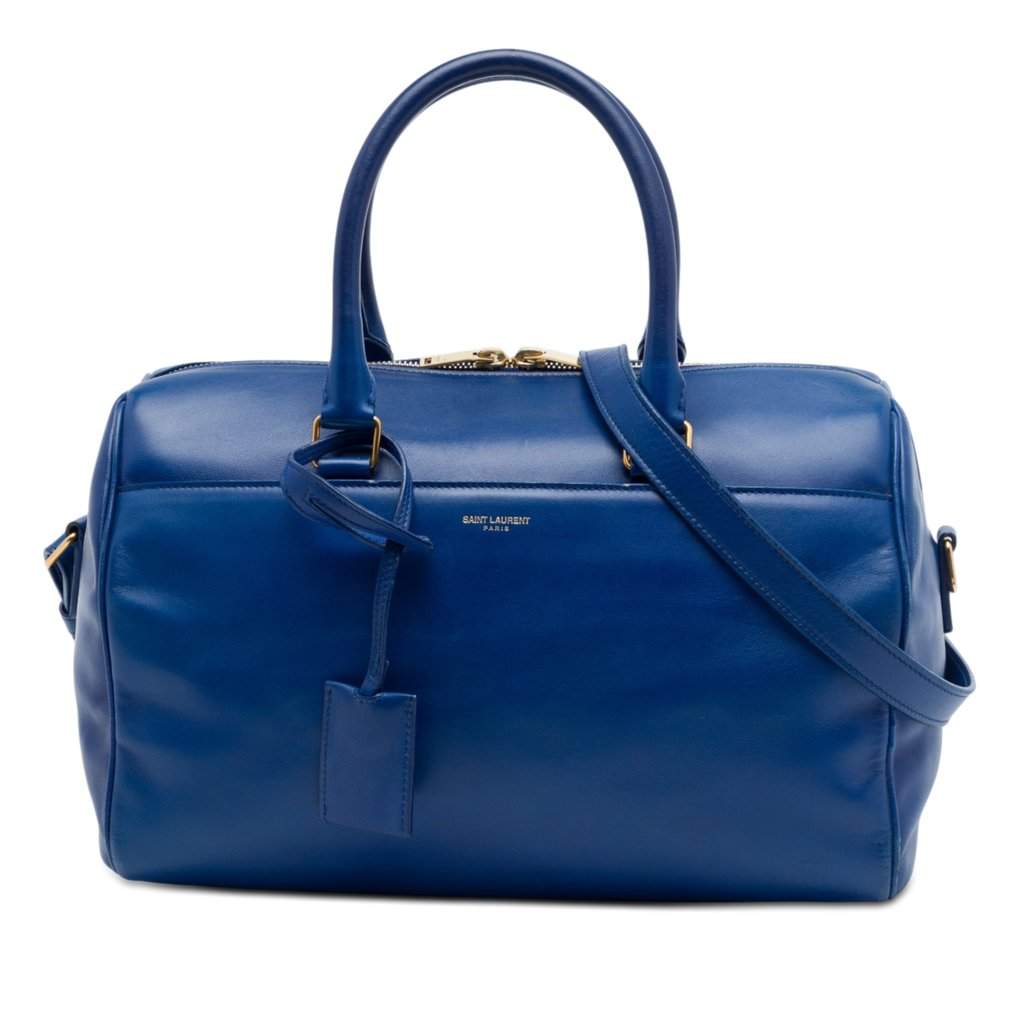 Saint Laurent Leather Classic Duffle 6 Satchel Blue Leather Very good - Front View