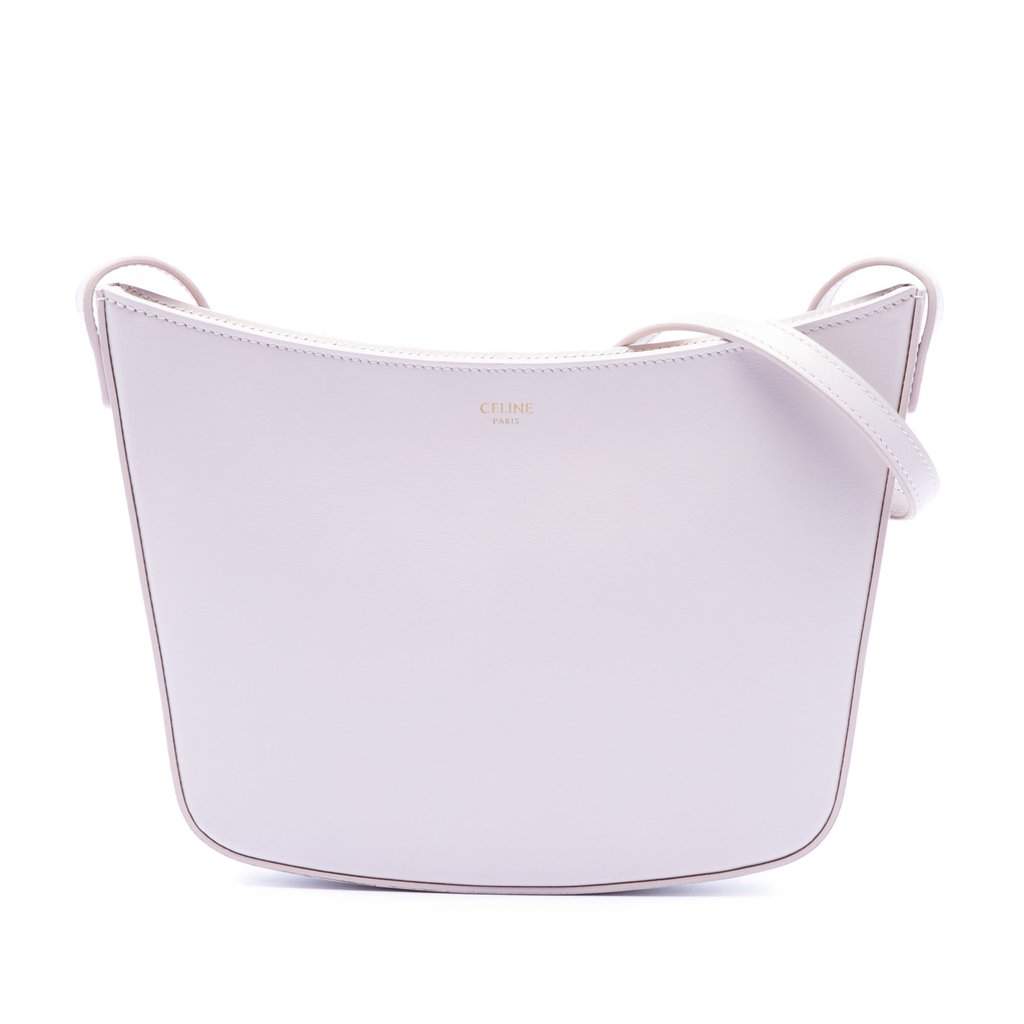 Celine Medium Shiny Calfskin Croque Shoulder Bag Pink Leather Very good condition - Front View