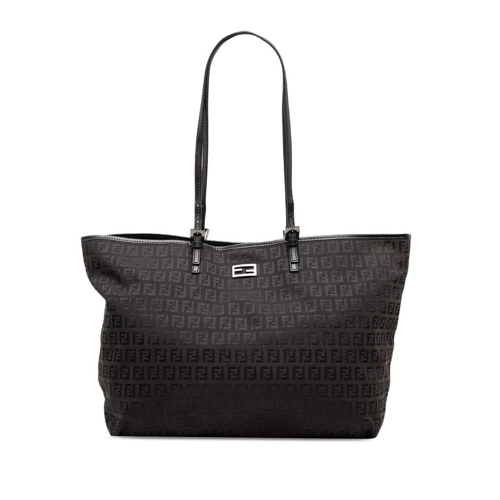 Fendi Zucchino Canvas Tote Black Very good - Front View
