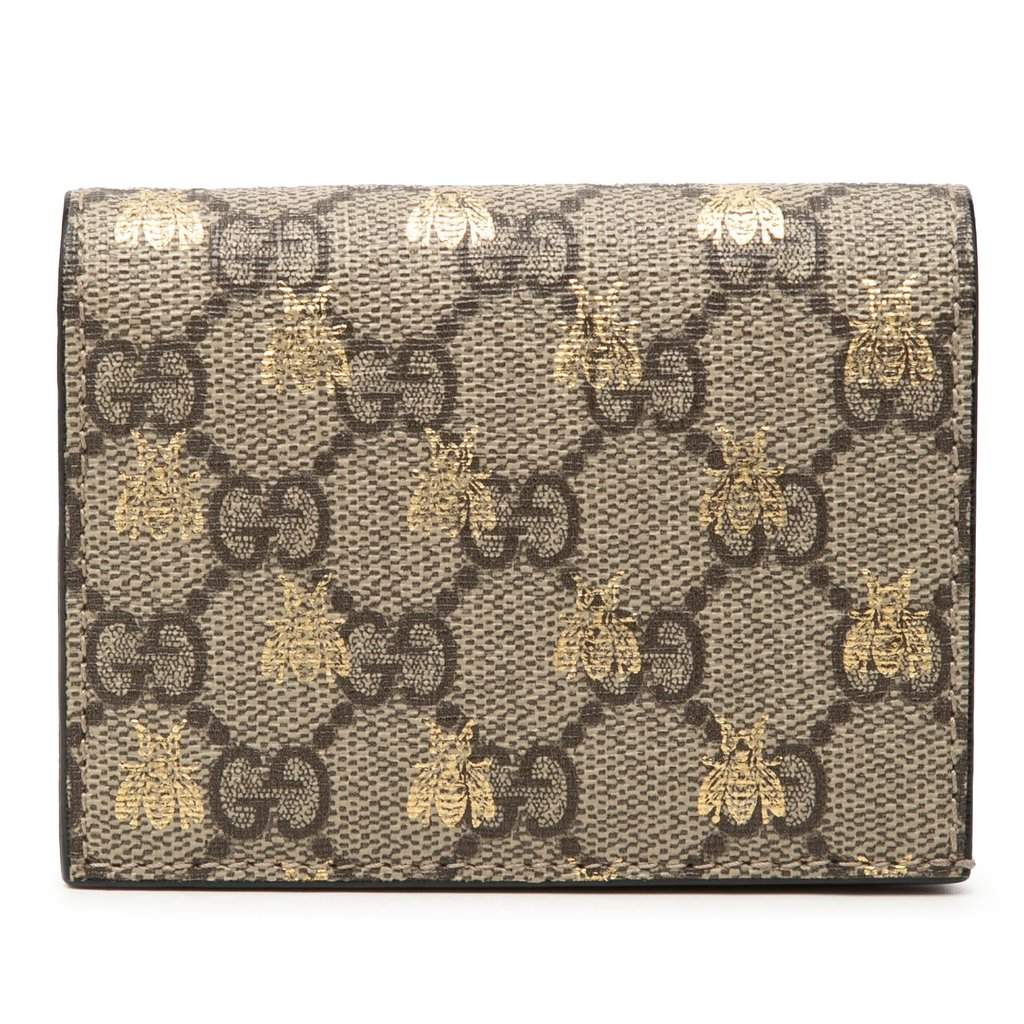 Gucci GG Supreme Bees Bifold Wallet Beige Very good - Front View