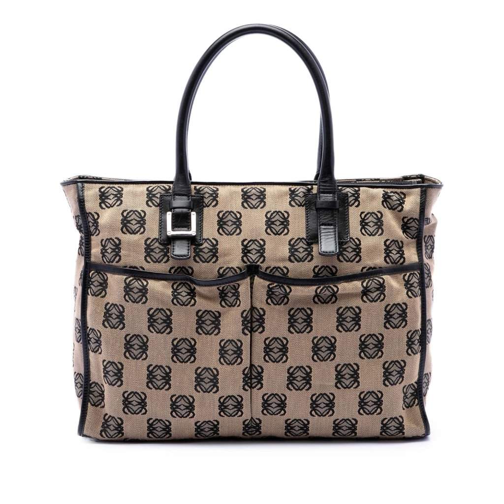 Loewe Anagram Canvas Repeat Tote Beige Very good - Front View