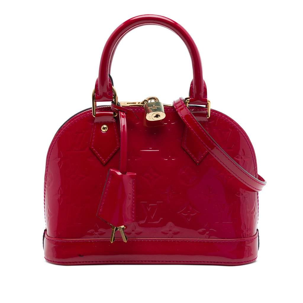 Louis Vuitton Monogram Vernis Alma BB Red Leather Very good - Front View