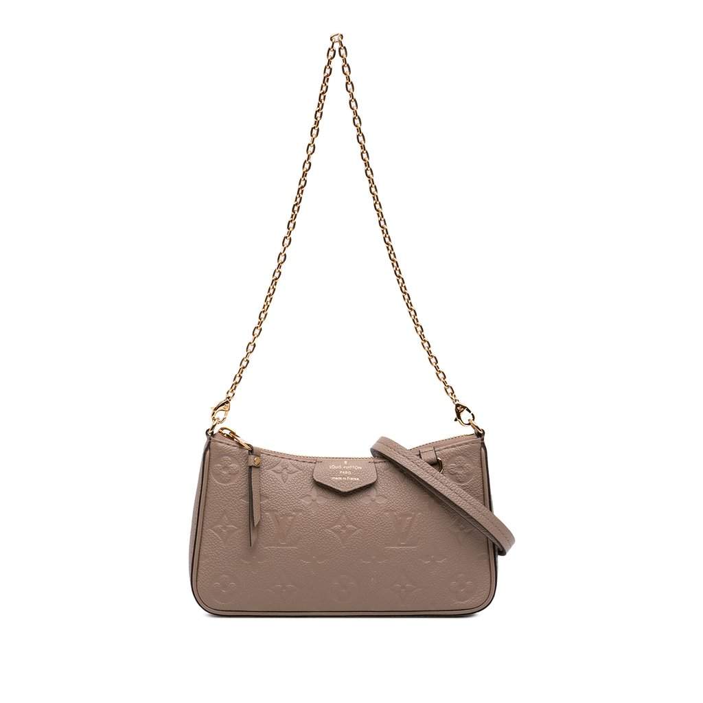 Louis Vuitton Monogram Empreinte Easy Pouch On Strap Beige Leather Very good condition - Front View