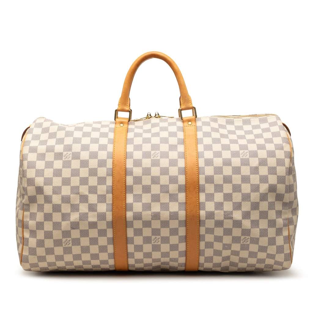 Louis Vuitton Damier Azur Keepall 50 White Very good condition - Front View