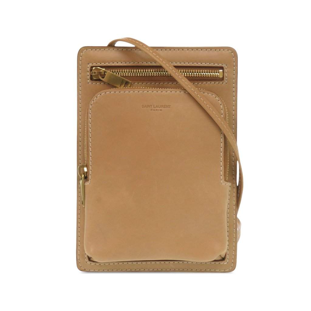 Saint Laurent Smooth Calfskin Crossbody Beige Leather Very good condition - Front View