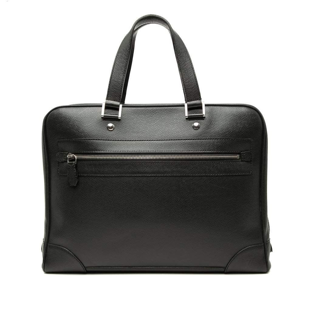Louis Vuitton Taiga Igor Briefcase Black Leather Very good condition - Front View