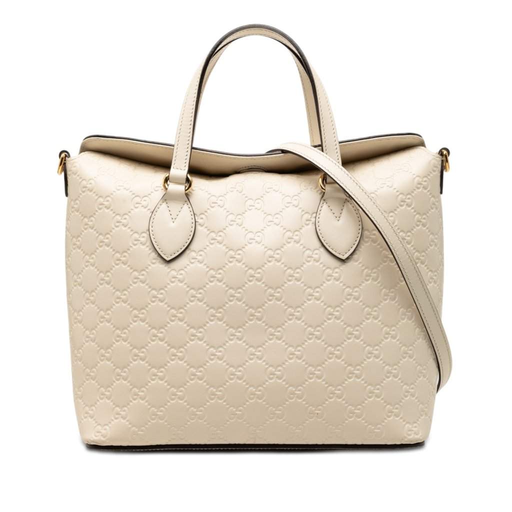 Gucci Guccissima Linea A Fold Over Satchel Brown Leather Good condition - Front View