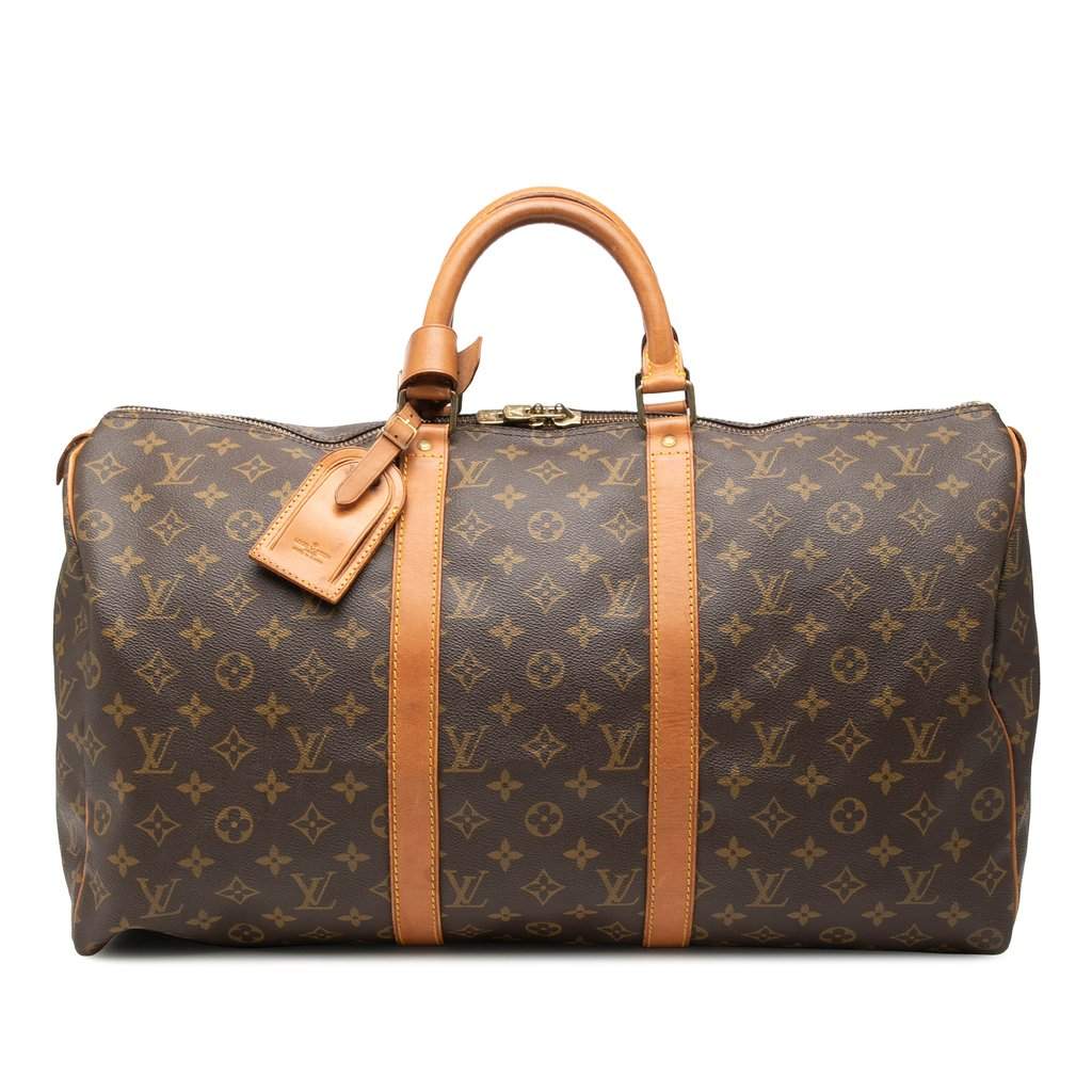 Louis Vuitton Monogram Keepall 50 Brown Good - Front View