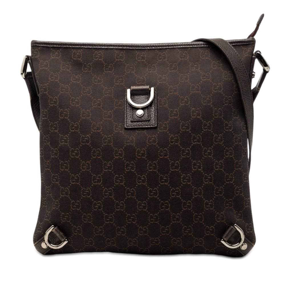 Gucci GG Denim Abbey D Ring Crossbody Brown Very good - Front View