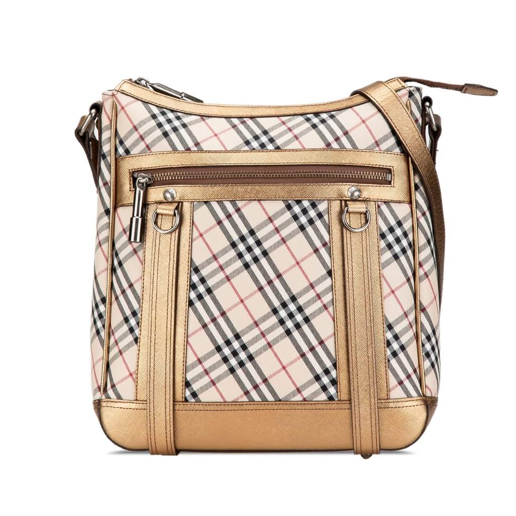Burberry Nova Check Canvas Crossbody Beige Very good condition - Front View