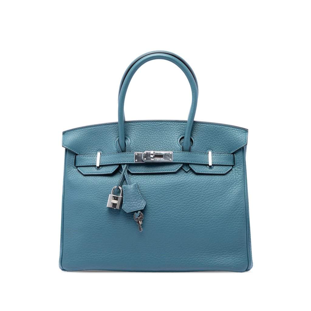 Hermès Togo Birkin Retourne 30 Blue Leather Very good - Front View