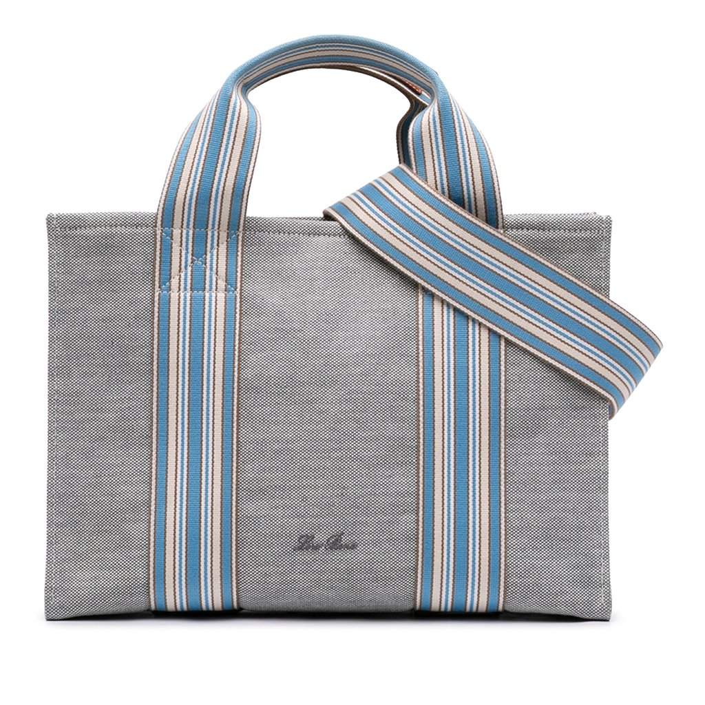 Loro Piana Canvas The Suitcase Stripe Tote MultiColor Very good - Front View