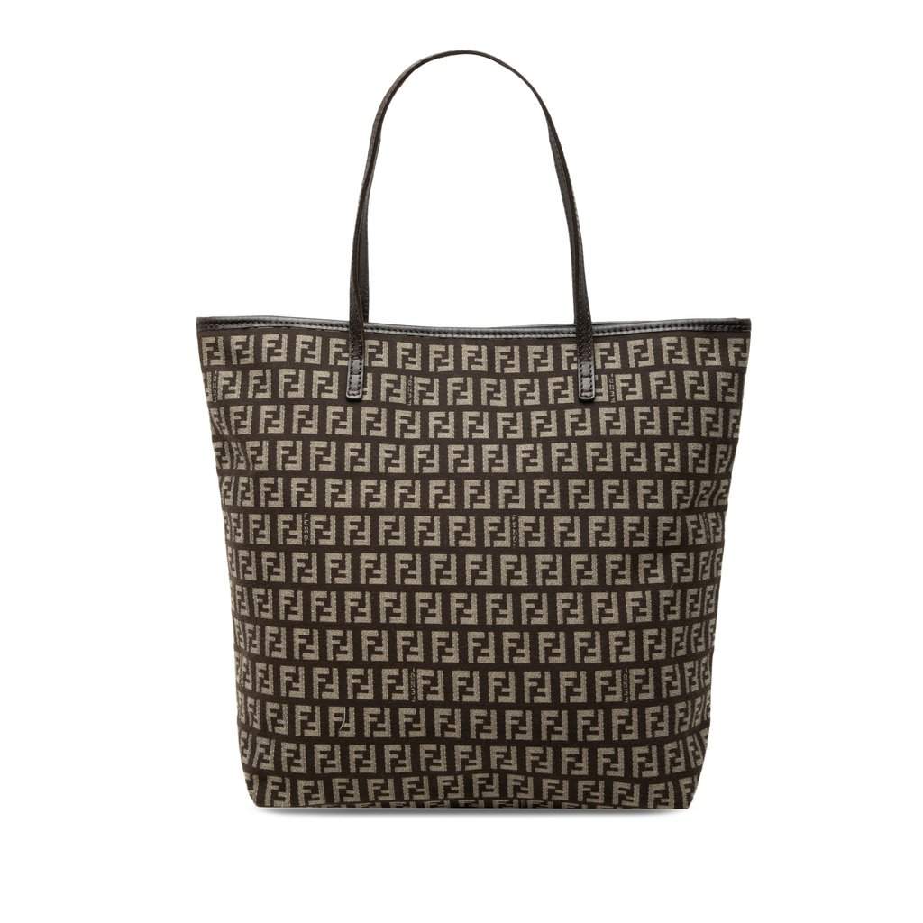 Fendi Zucchino Canvas Tote Brown Very good condition - Front View