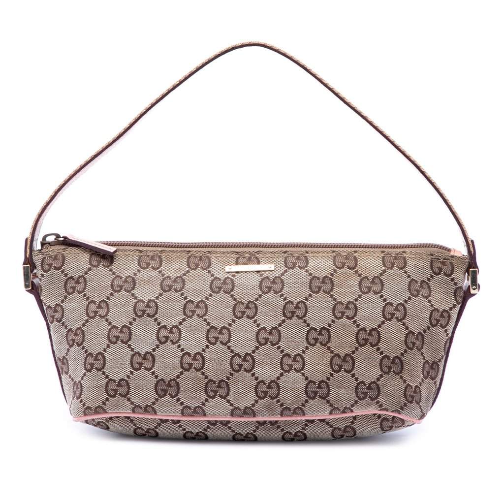 Gucci GG Canvas Web Boat Beige Very good - Front View