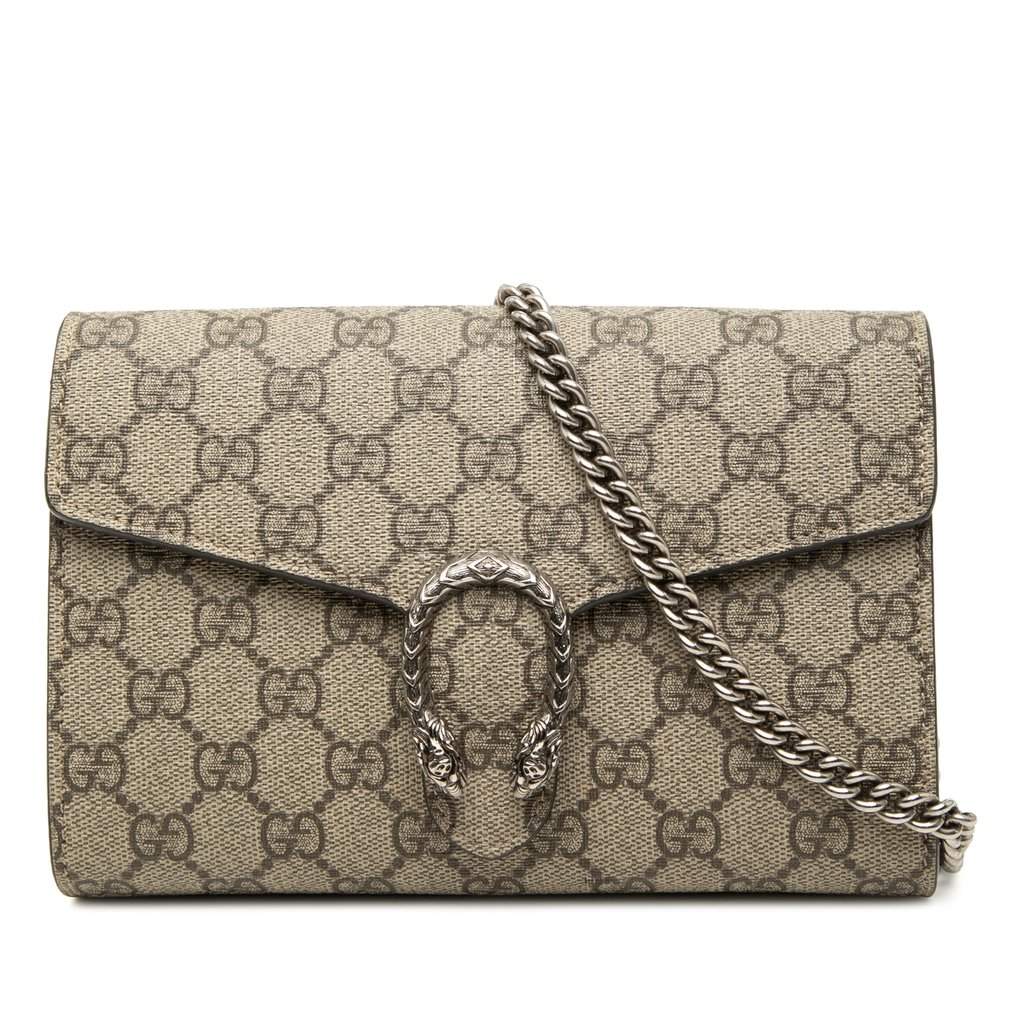 Gucci GG Supreme Dionysus Wallet on Chain Beige Very good condition - Front View