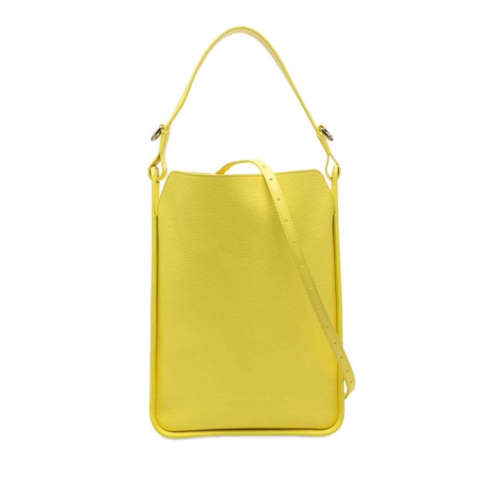 Balenciaga Small Pebbled Calfskin Tool 2.0 North South Tote Yellow Leather Very good condition - Front View