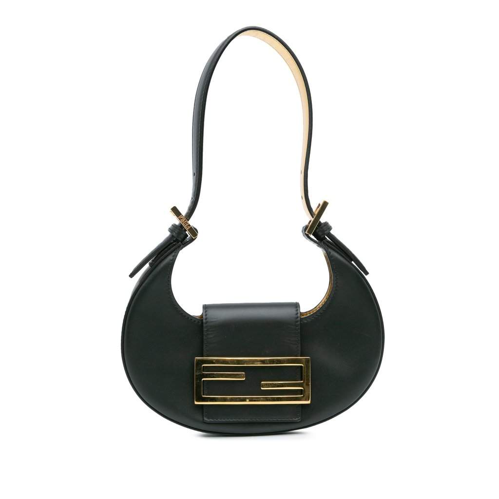 Fendi Mini Leather Cookie Hobo Black Leather Very good - Front View
