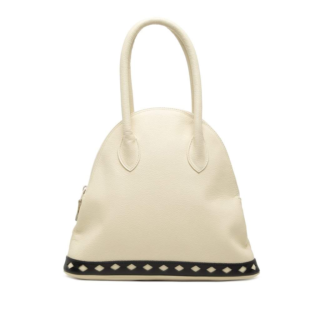 Saint Laurent Leather Dome Diamond Cut Handbag White Leather Very good condition - Front View