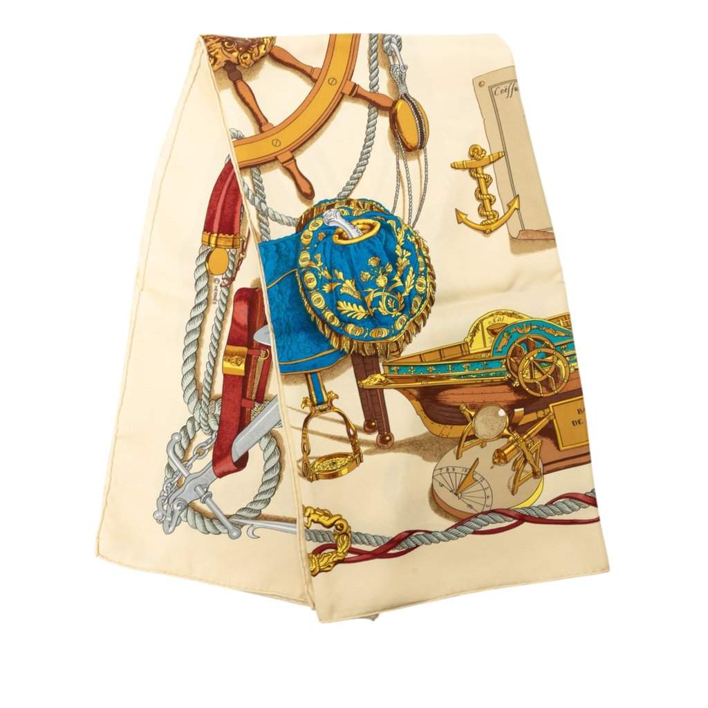 Hermès Musee Silk Scarf 90 Brown Very good - Front View