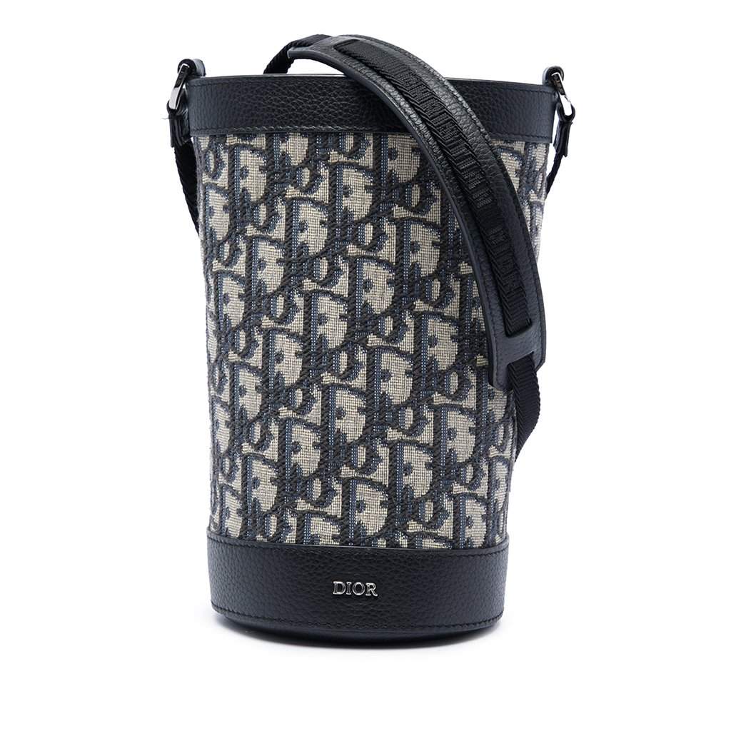 Dior Oblique Canvas Thermo Bottle Holder Blue Very good condition - Front View