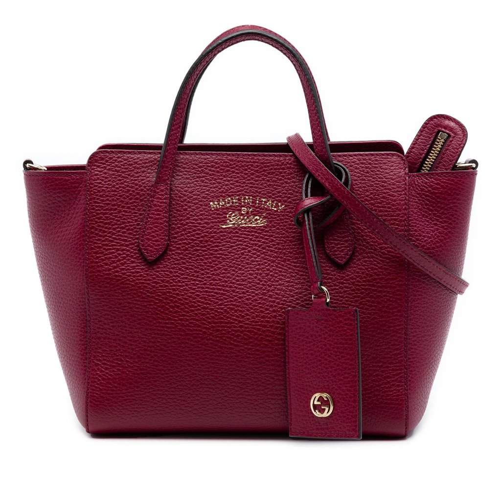 Gucci Mini Leather Swing Satchel Red Leather Very good condition - Front View