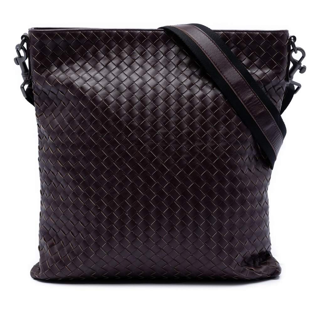 Bottega Veneta Nappa Intrecciato VN Crossbody Brown Leather Very good condition - Front View