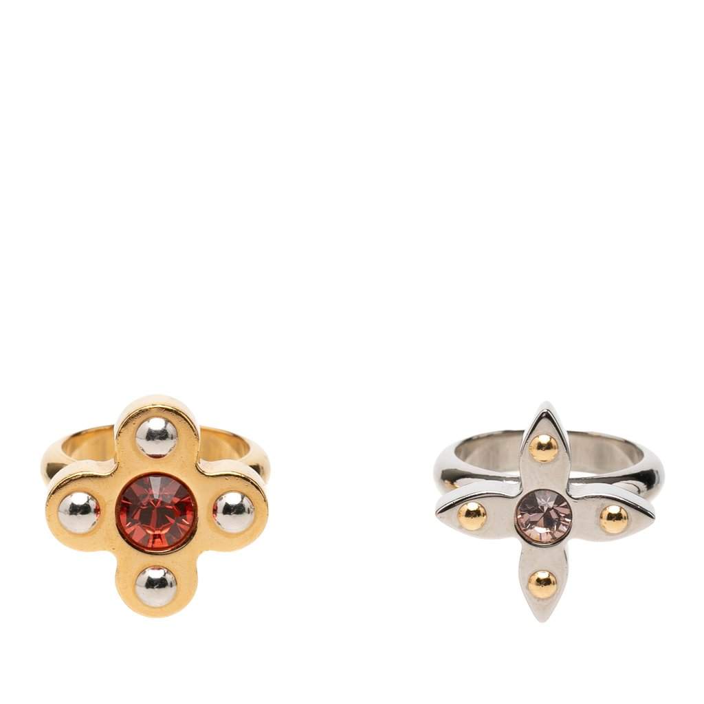 Louis Vuitton Brass Love Letters Timeless Ring Set Gold Metal Very good condition - Front View