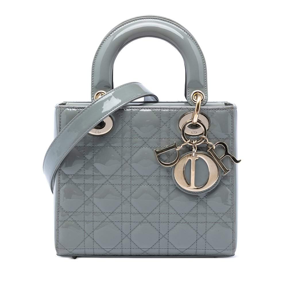 Dior Small Patent Cannage Lady Dior MultiColor Leather Very good condition - Front View