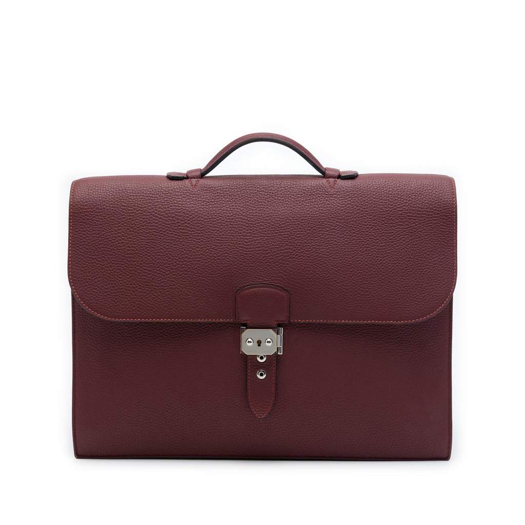 Hermès Clemence Sac A Depeches 38 Red Leather Very good - Front View