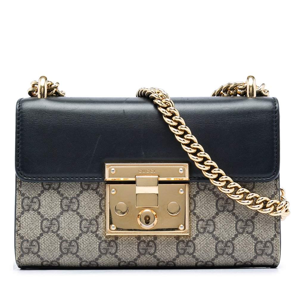 Gucci Small GG Supreme Padlock Crossbody Beige Very good - Front View