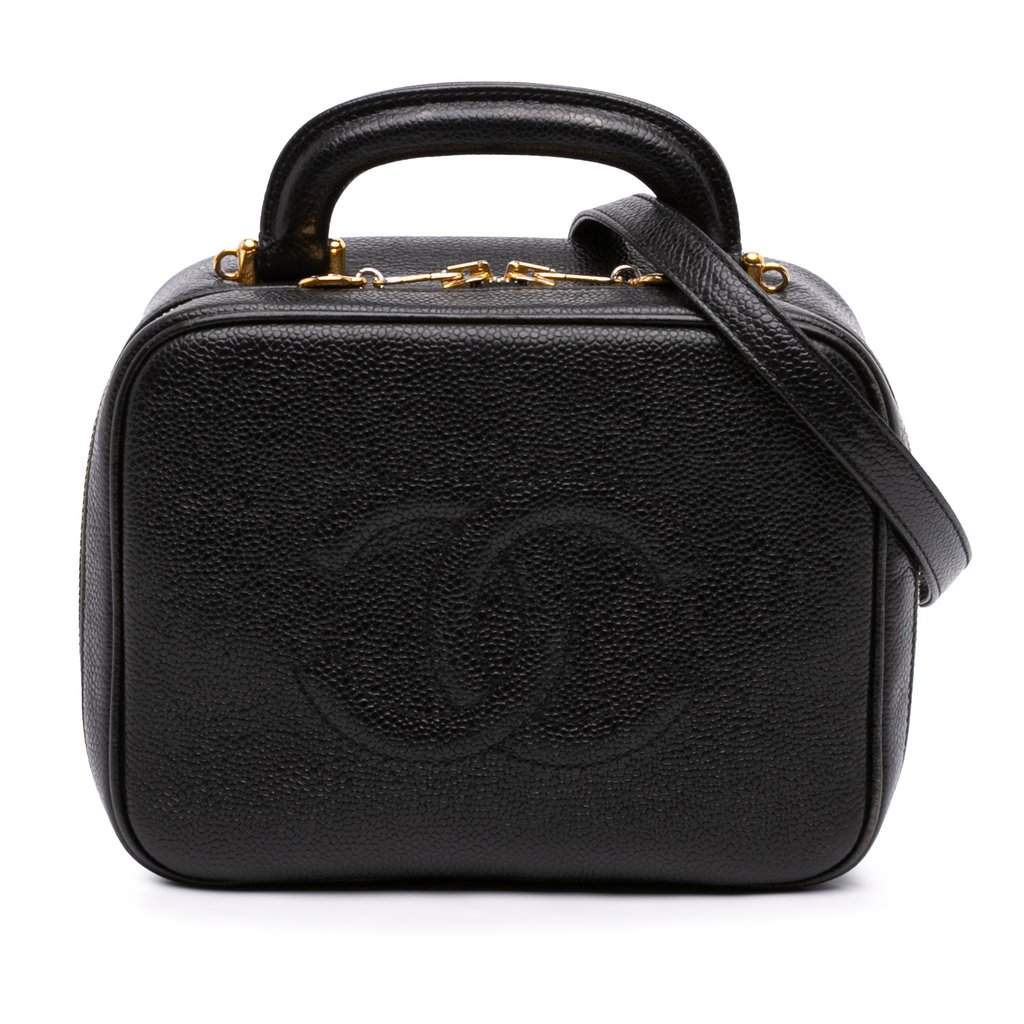 Chanel Medium CC Caviar Vanity Case Black Leather Very good - Front View