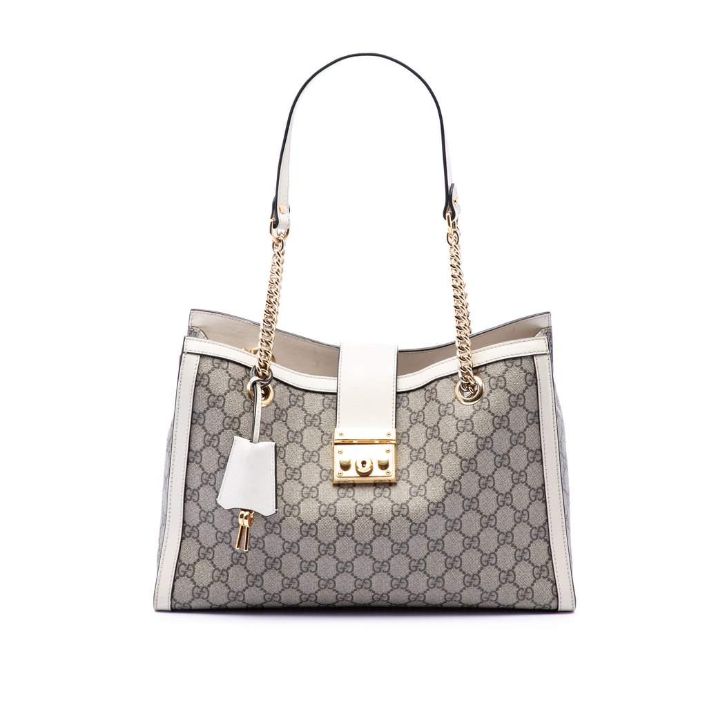 Gucci Medium GG Supreme Padlock Tote Beige Very good condition - Front View