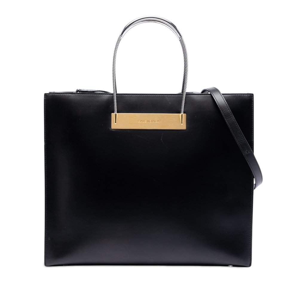 Balenciaga Small Leather Cable Shopper Tote Black Leather Very good condition - Front View