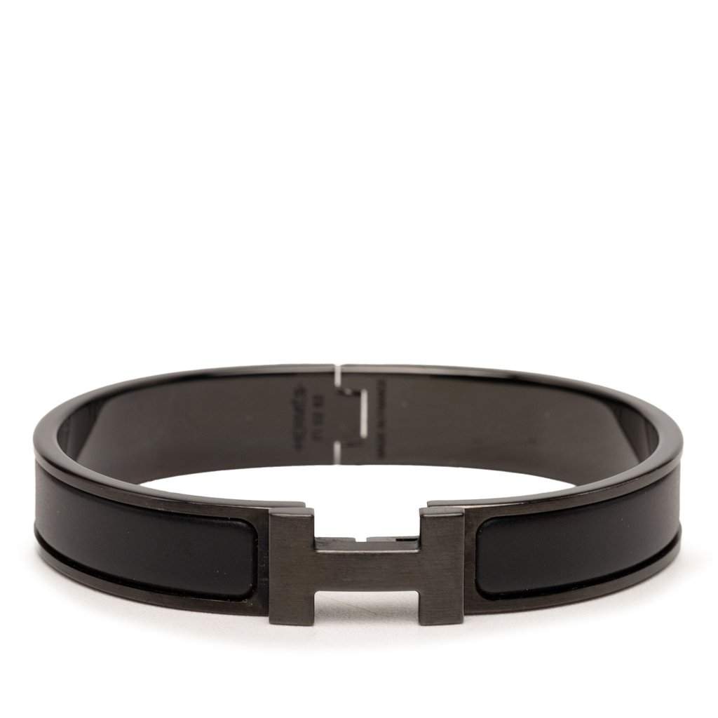 Hermès Narrow Enamel So Black Clic HH Bracelet Black Very good - Front View