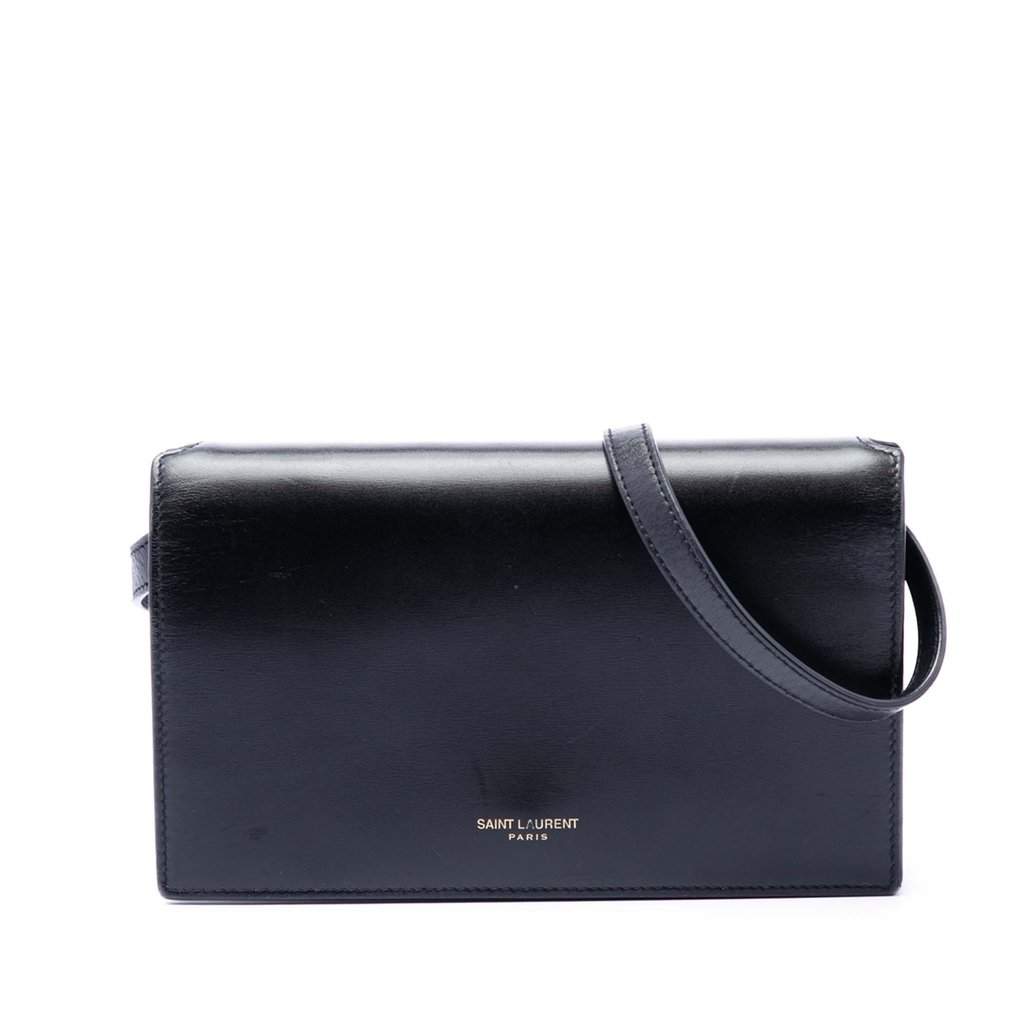 Saint Laurent Leather Crossbody Black Leather Very good - Front View