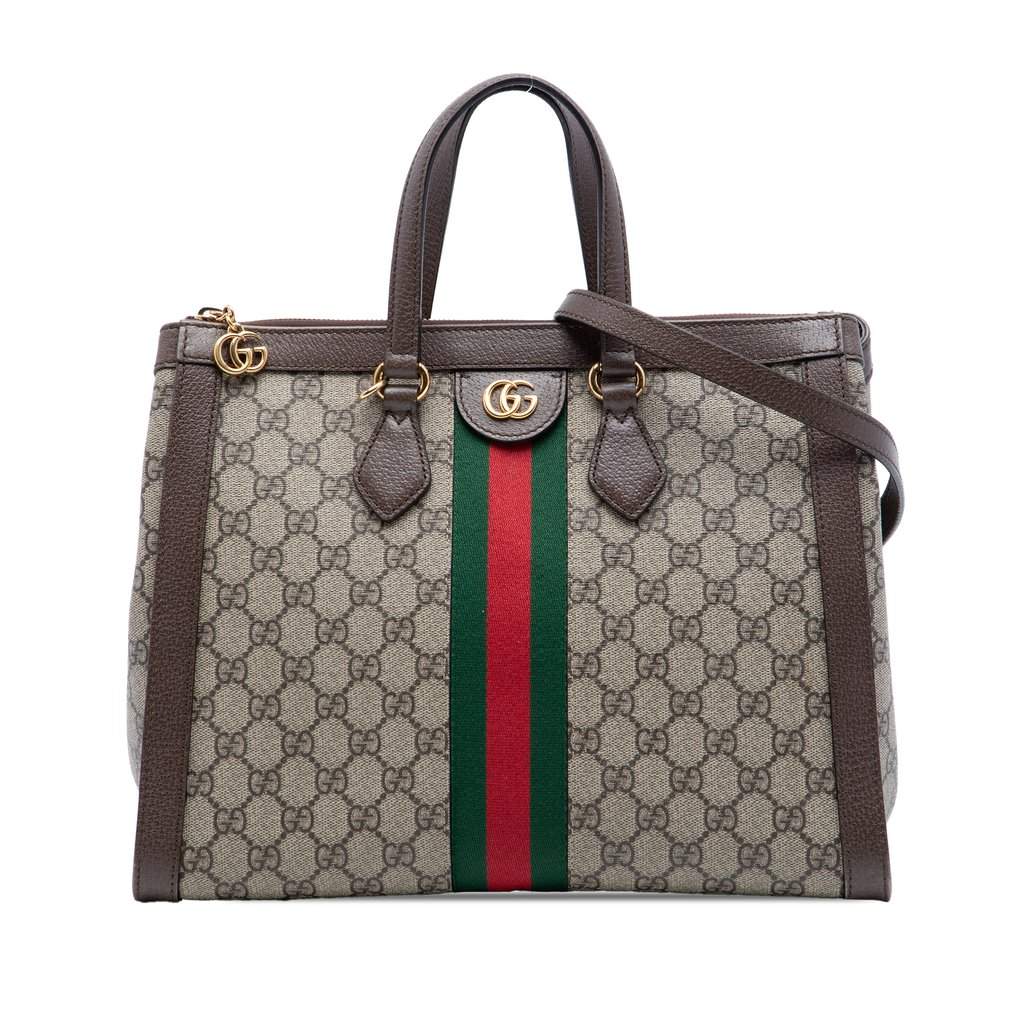 Gucci GG Supreme Ophidia Satchel Beige Very good condition - Front View