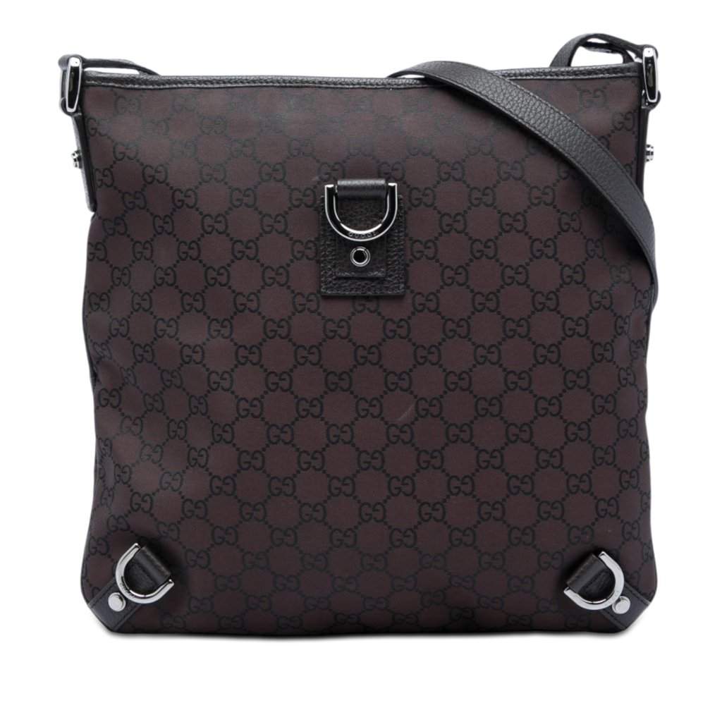 Gucci GG Nylon Abbey D Ring Crossbody Brown Very good - Front View