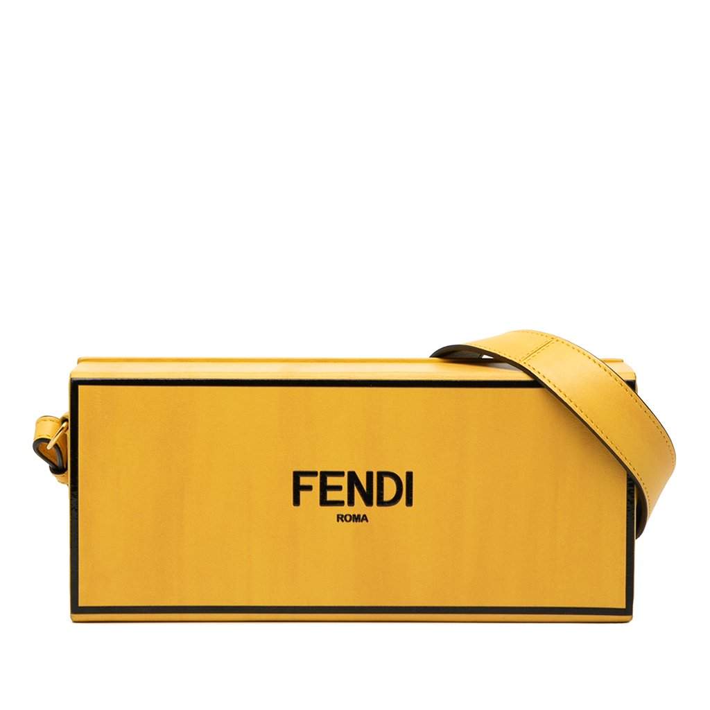 Fendi Leather Horizontal Box Crossbody Yellow Leather Very good - Front View